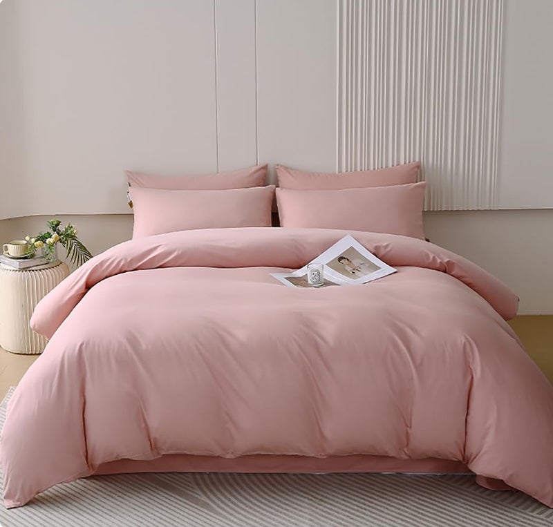 Houseri Blush Pink Bedding Set - King Size Comforter, Blanket & Dusty Pink Bedding - Image 1